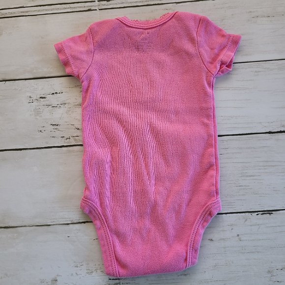 ♡ 5/$20 - Carter's Girl's Pink Black Heart Wild About Daddy Print Bodysuit - Picture 2 of 5